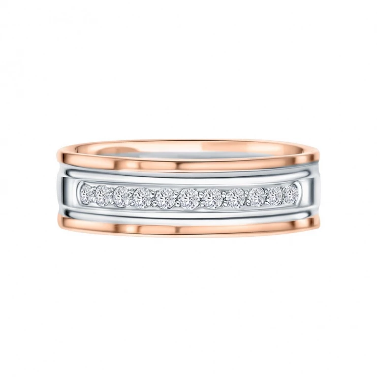 Золотое обручальное кольцо с бриллиантами